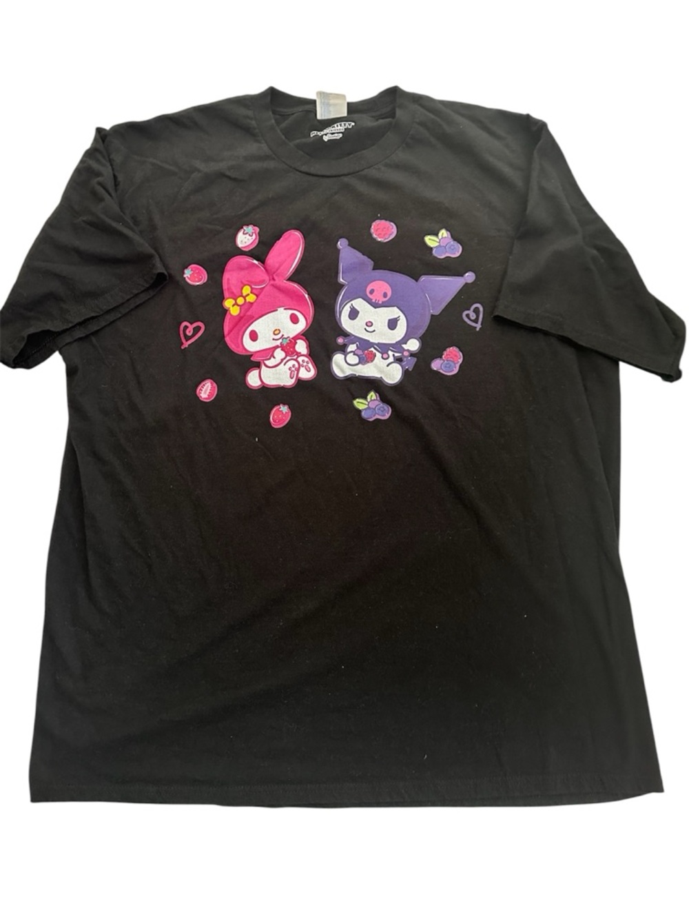 Sanrio Women My Melody & Kuromi Black Graphic Tee X-large